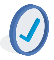 A checkmark inside a circle.